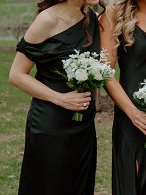 Black bridesmaid's dress